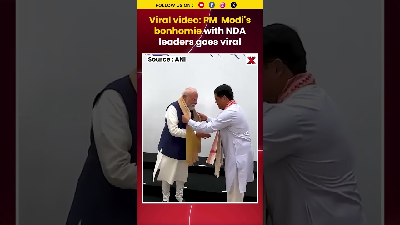#watch | Viral visuals show PM Modi's warm interaction with NDA alliance leaders #pmmodi #shorts