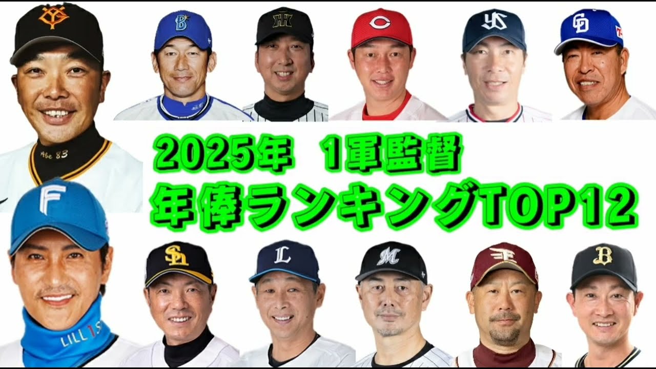 2025年 プロ野球監督 年俸ランキングTOP12    #野球 #プロ野球 #監督 #年俸 #ランキング #雑学 #豆知識
