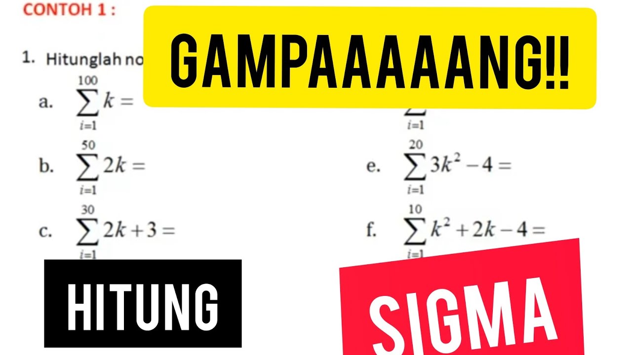 Cara cepat menghitung Notasi SIGMA PART 1