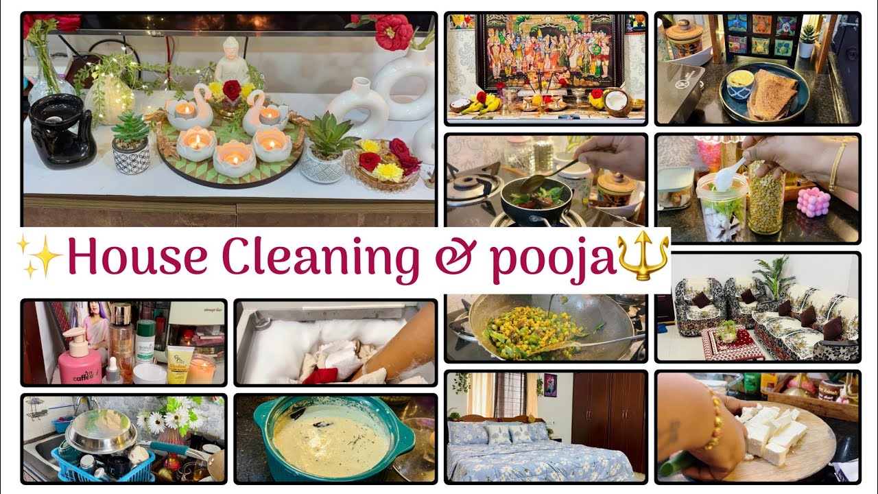 ఇల్లు మొత్తం deep clean చేసి శనివారం పూజ🔱 ఇలా చేసుకున్న||ఉదయం నుంచి క్షణం⏰ తీరిక లేకుండా పనులన్నీ..