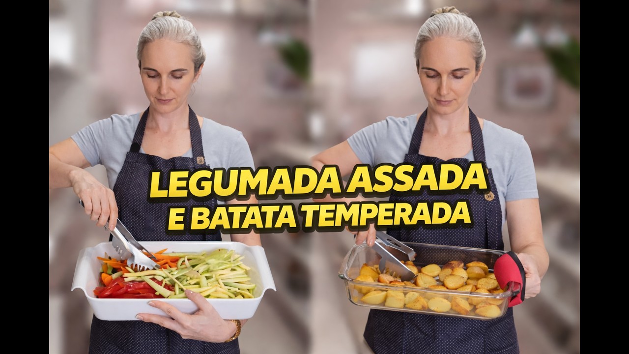 Legumada assada e batata temperada