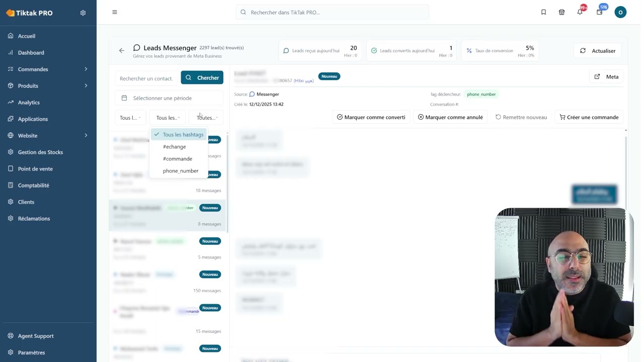 📩 Tiktak Messenger – Centralisez et automatisez vos conversations clients