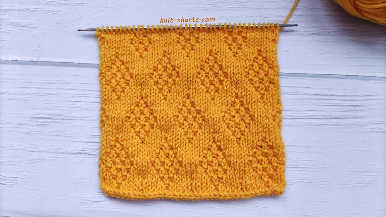 Diamond Knit Stitch | Diamantmuster stricken | Punto Rombi ai ferri | Punto Rombos a dos agujas