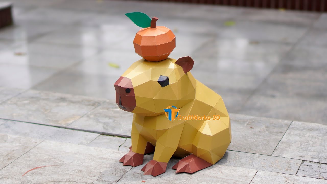 3D Capybara Papercraft for Kids – Easy DIY Toy or Gift with SVG & PDF Template