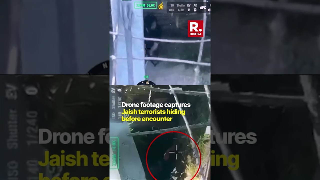 Drone Footage Shows Jaish Terrorists Hiding Moments Before Armed Forces Killed Them