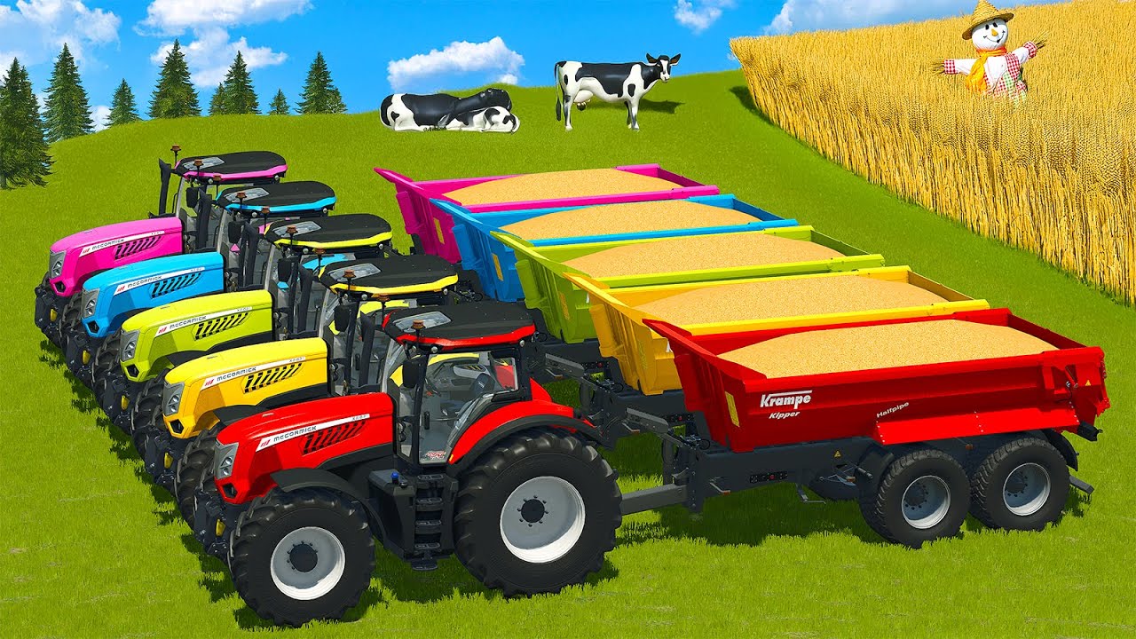 HARVEST, LOAD AND TRANSPORT WHEAT WITH MCCORMICK TRACTORS - Farming Simulator 25