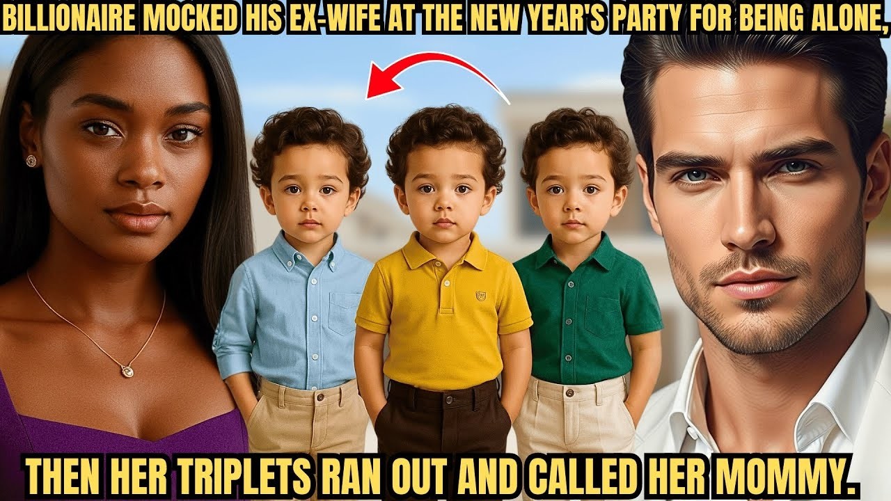 Billionaire Mocked His Ex Wife at the New Year's Party for Being Alone, Then Her Triplets Ran Out