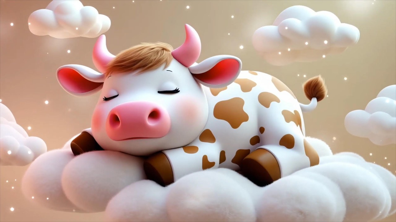 Cow Sleeping Lullaby, Calm Bedtime Song for Kids