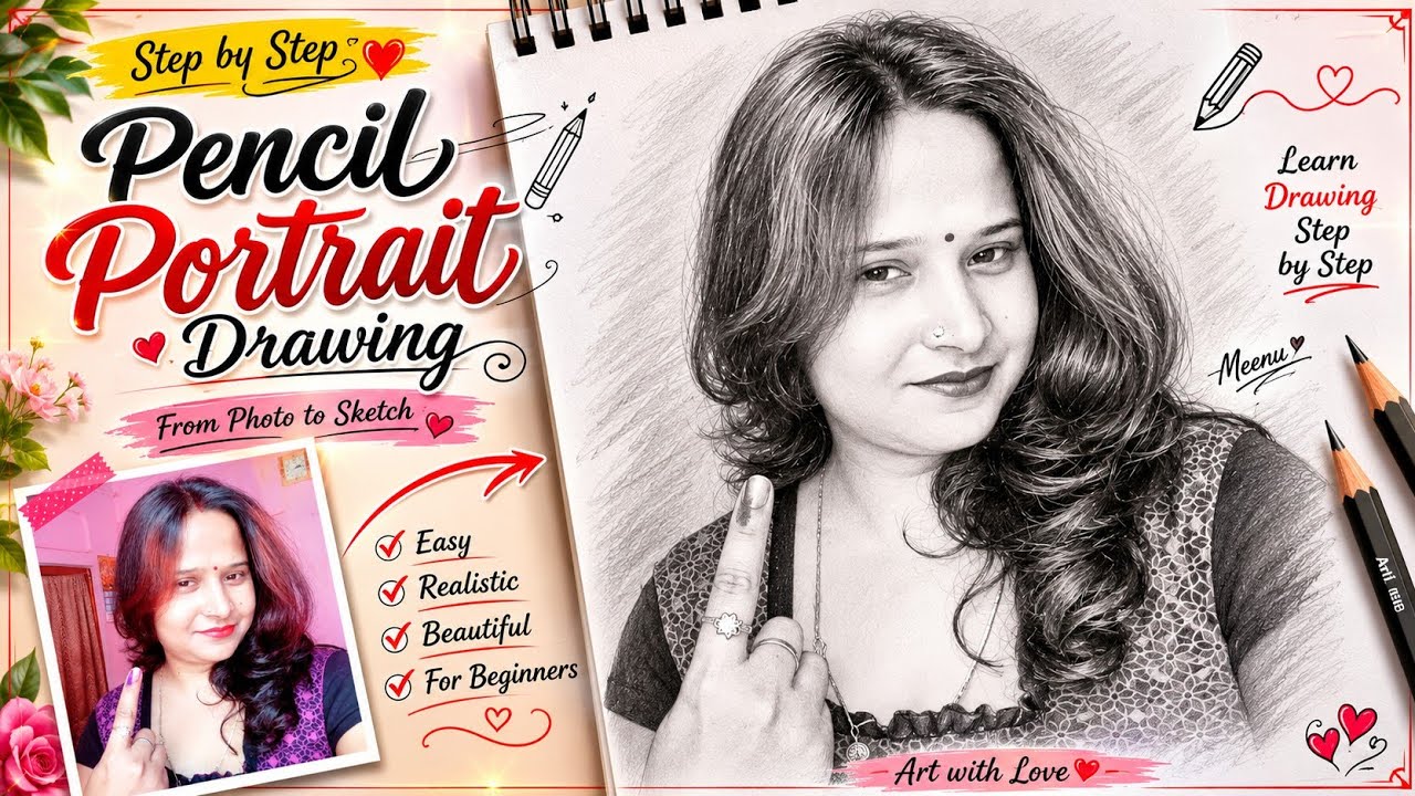Fastest Drawing || Traditional Cute Face Drawing || Step by Step Pencil Sketch || How to Draw ||