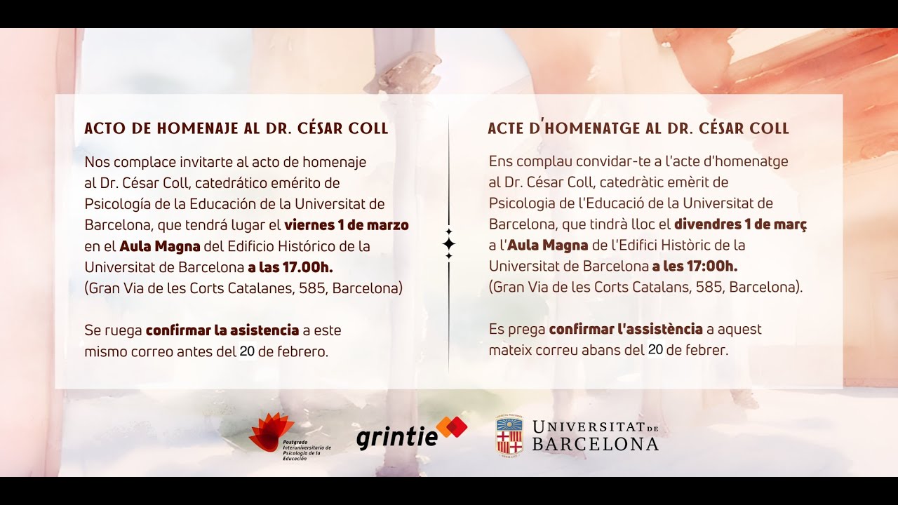 Dr. César Coll “Los retos de la Psicología de la Educación en el actual escenario educativo”.