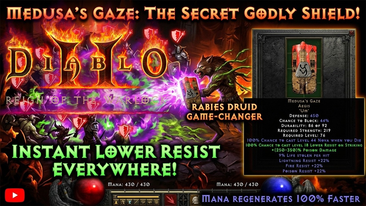 This Forgotten Shield Makes Rabies Druid ABSURDLY Godly! #diablo2resurrected
