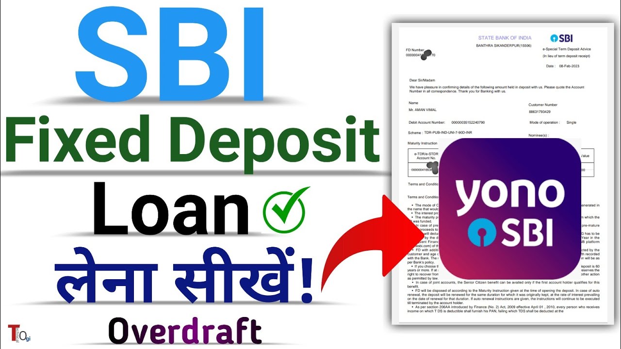 fd per loan kaise len | sbi overdraft against fixed deposit process in hindi | 2023 #yonosbi