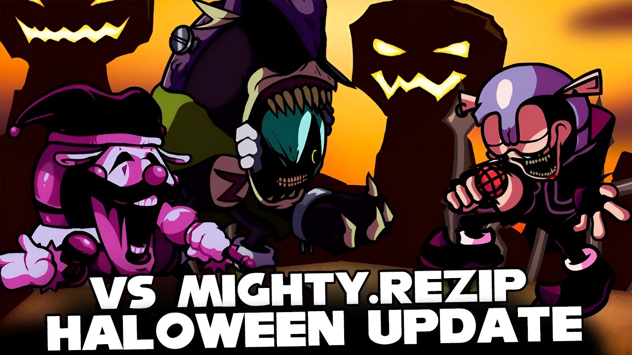 FNF | NEW UPDATE! - Vs Mighty.ReZip HALOWEEN UPDATE | (CUTSCENE) (D-SIDE) (GODZ) (GAME OVER)