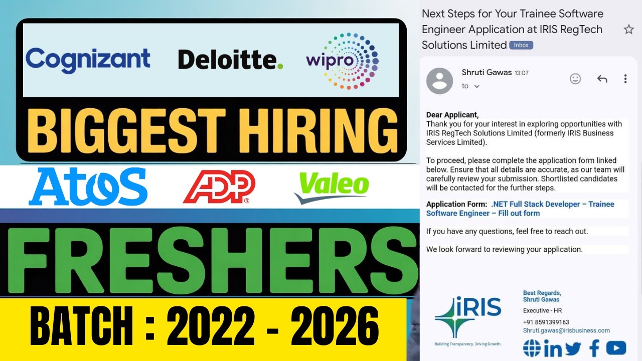 Cognizant System Engineer Hiring Announced | Deloitte, Wipro, Atos, ADP, Valeo Jobs | Register Now