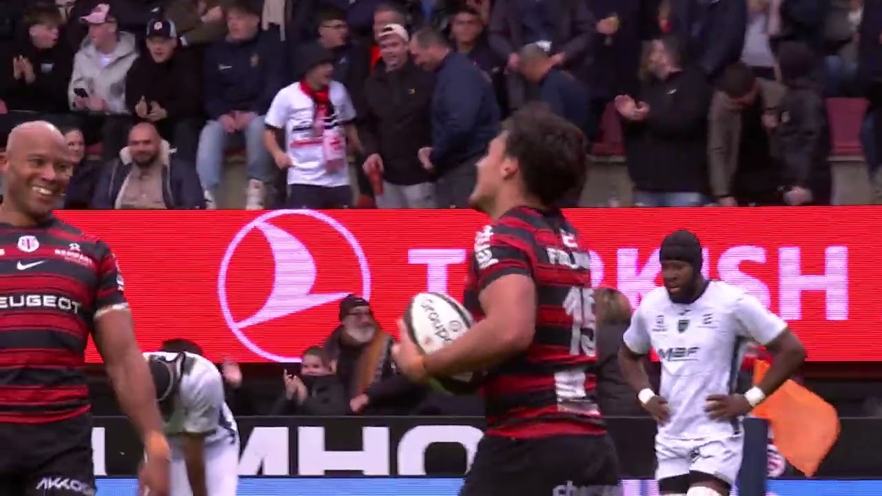 TOP 14 - Essai de Kalvin GOURGUES (ST) - Stade Toulousain - US Montalbanaise
