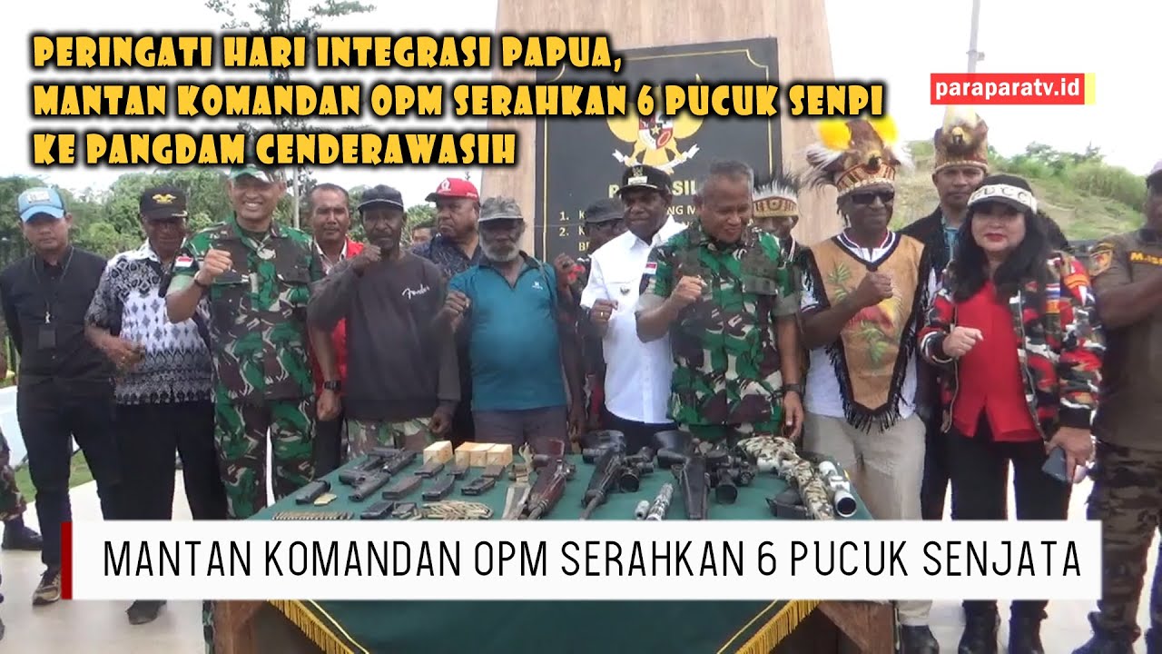 Peringati Hari Integrasi Papua, Mantan Komandan OPM Serahkan 6 Pucuk Senpi