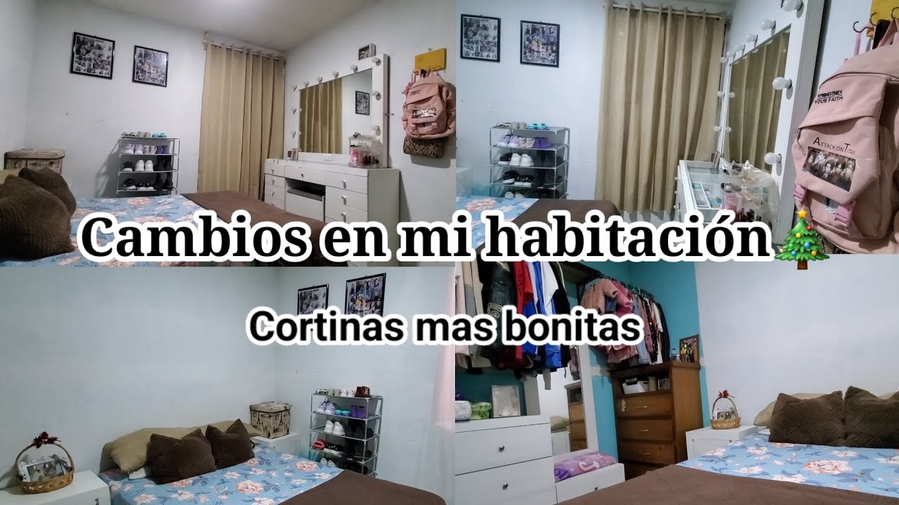 Transformando mi Habitación🏡Movimos los muebles✨️ ||Cortinas Bonitas🎄|| Última Limpieza y Dinámica🏡