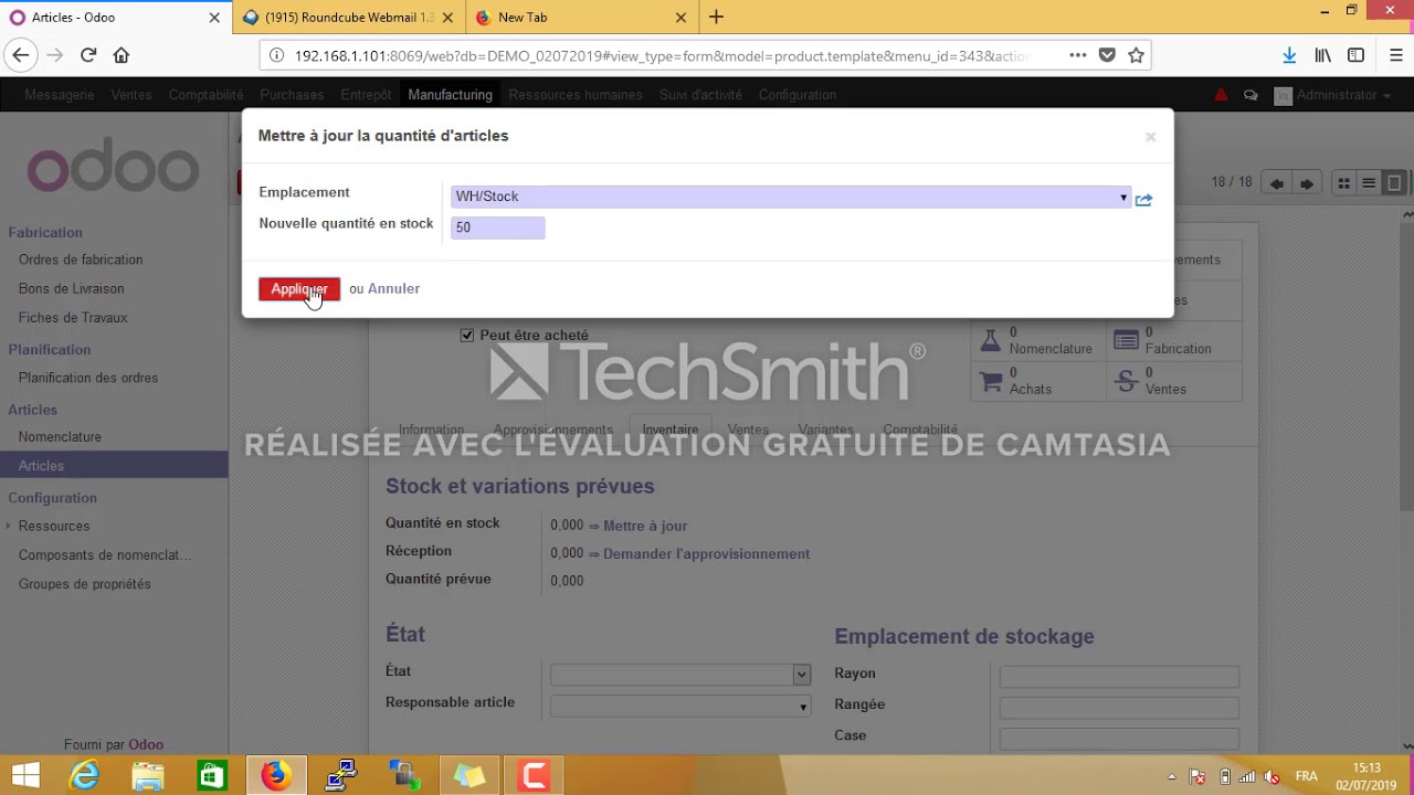 Odoo Module de Gestion de Production Avec Sous-Traitance