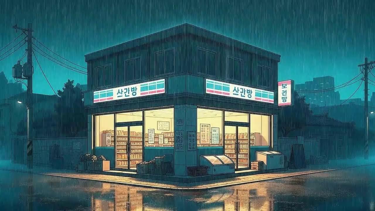 Rain Sounds plus Lofi for Deep Focus in a Calm Korean Night to Stay Focused 😌