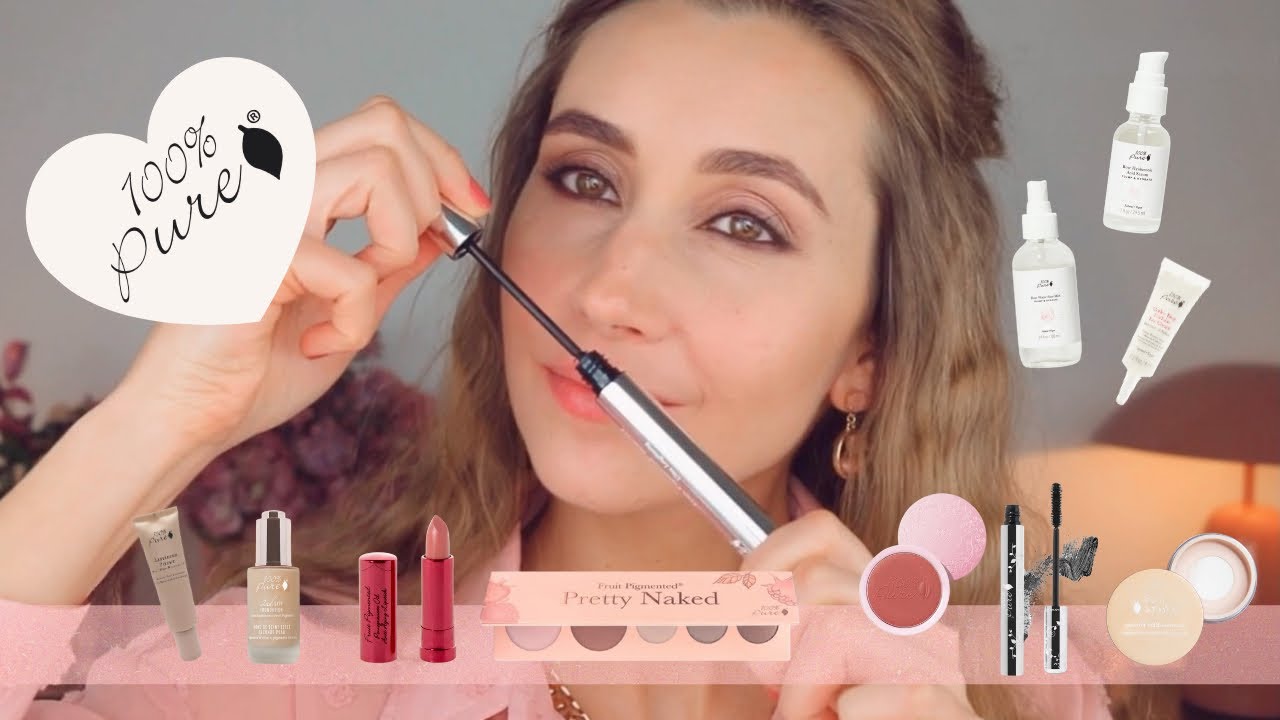 100% Pure 🌱Full Face MAKE UP & Skin Care Tutorial Natürliches Make up Naturkosmetik, rein & vegan