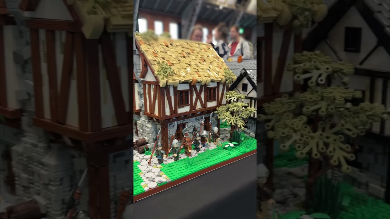 LEGO Medieval Market Town MOC spotted at Bricktastic 2025 🏰 #lego #legoconvention #legomoc #shorts