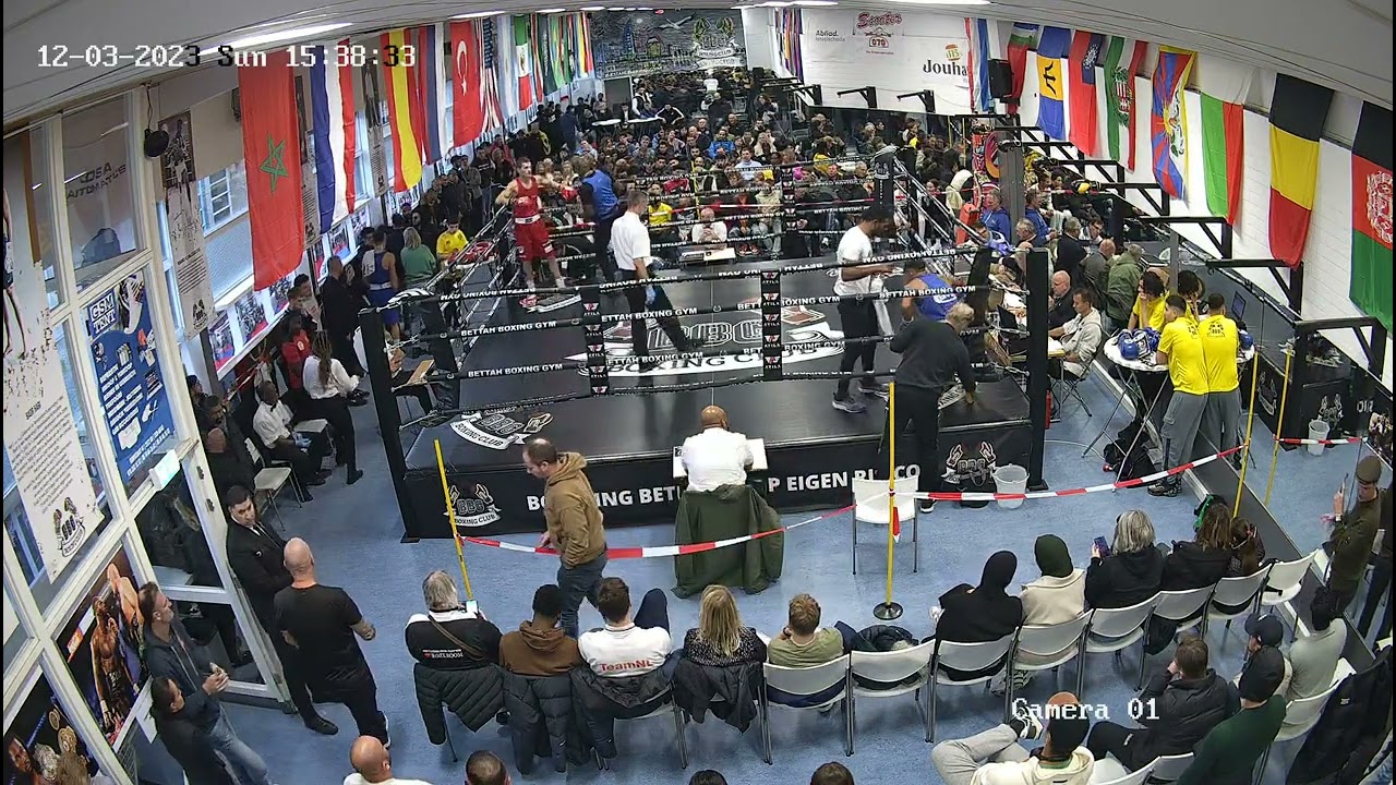 NK Boksen BBG Den Haag 3-12-23 1/4 finale 75kg  Ivo Pelleboer vs Jaydon Dania