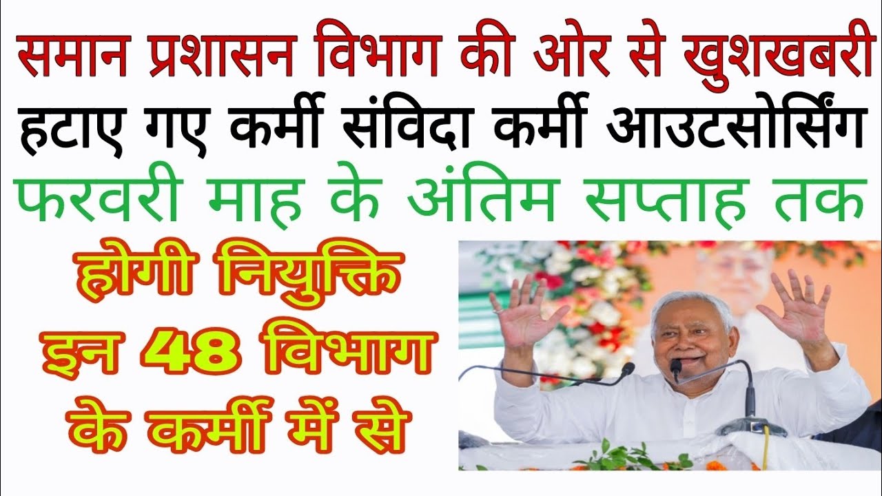 समान प्रशासन विभाग की ओर से खुशखबरी हटाए गए कर्मी संविदा कर्मी फरवरी माह के अंतिम सप्ताह तक होगा 
