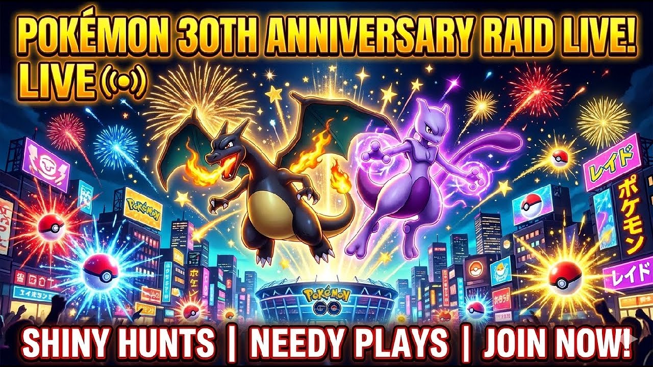 🔴 Pokémon GO 30th Anniversary LIVE Raid Hunt | Mewtwo, Charizard Raids & Shiny Kanto Pokémon! | 6 M