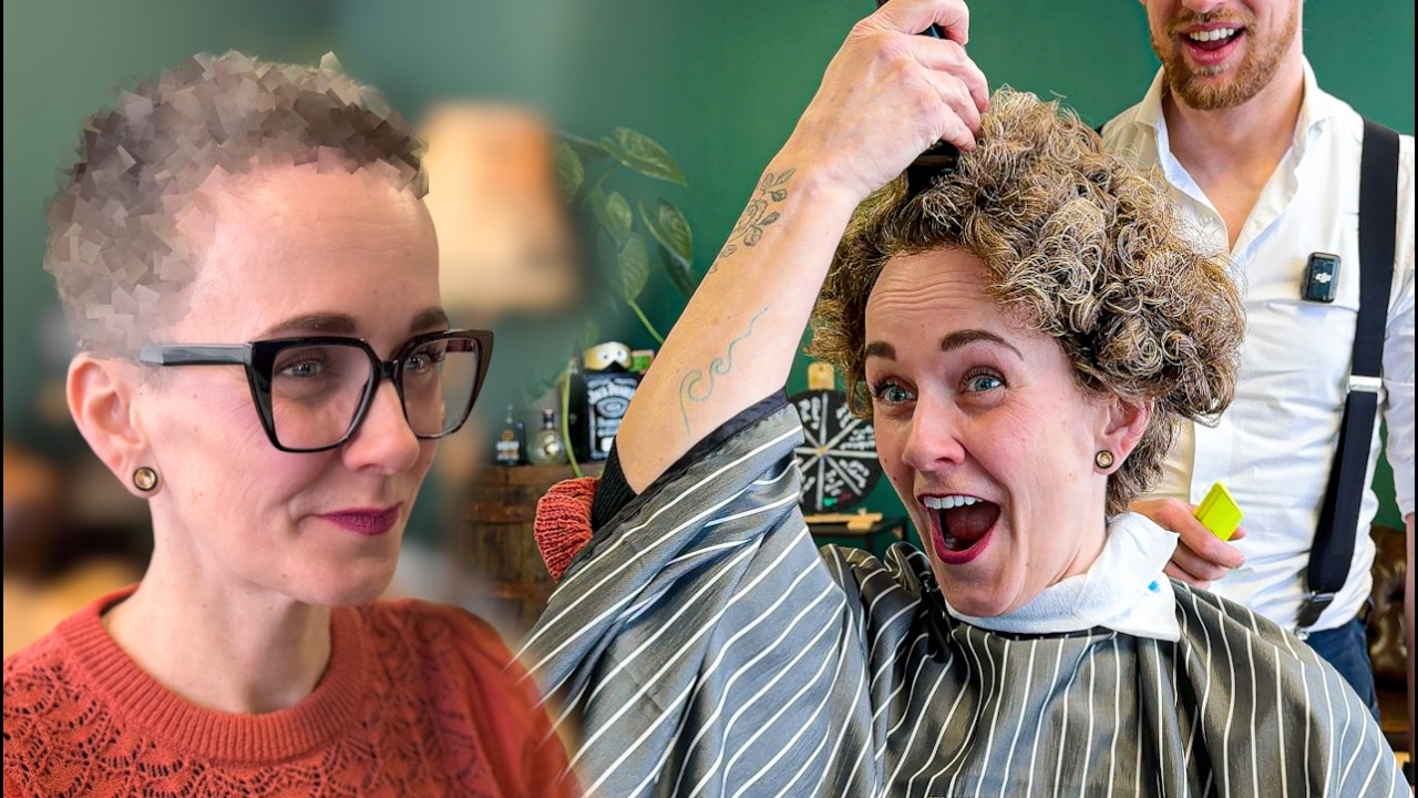 Then We Did THIS BUZZCUT!  She Had LONG Curls
