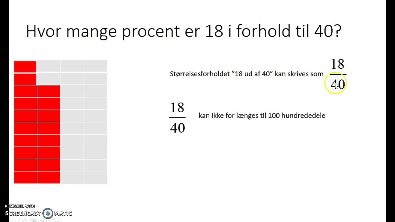 Procent forholdet mellem to tal