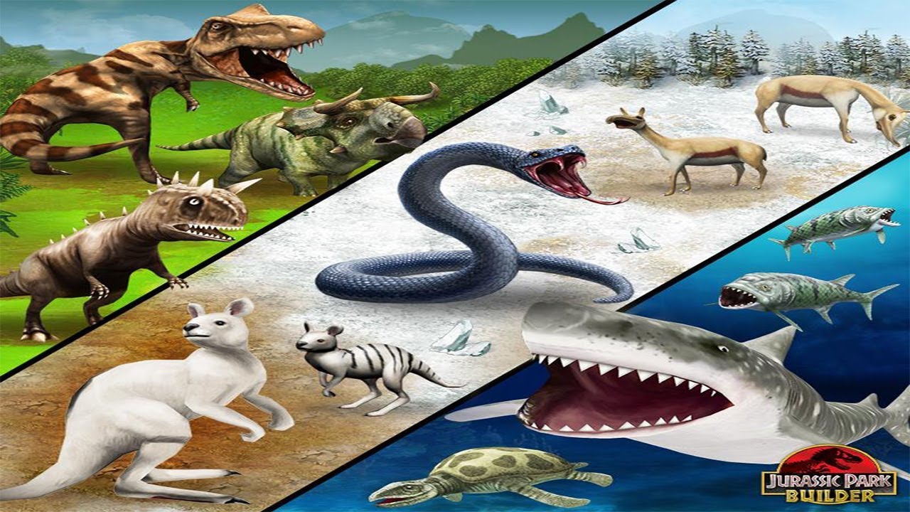 Land Vs Ice Vs Sea Battles! - Jurassic Park Builder