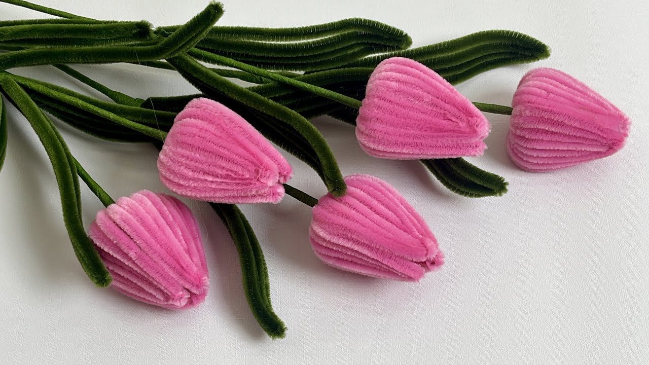 How to make a Tulips flower 3 petal easily with Pipe cleaner