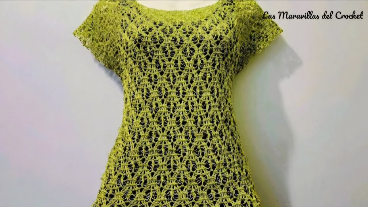 BLUSA a CROCHET paso a paso (lluvia de hojitas) #crochet #LasMaravillasdelCrochet