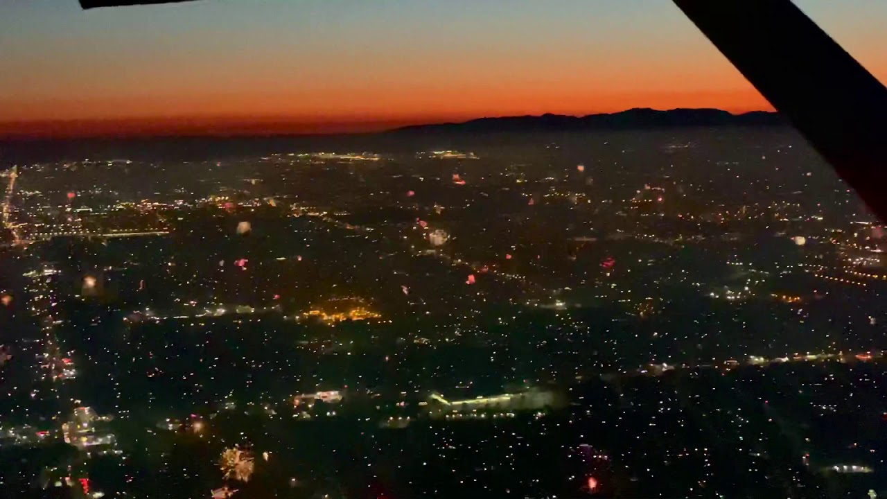 Aerial view of Fireworks in Los Angeles, CA | July 4th, 2020