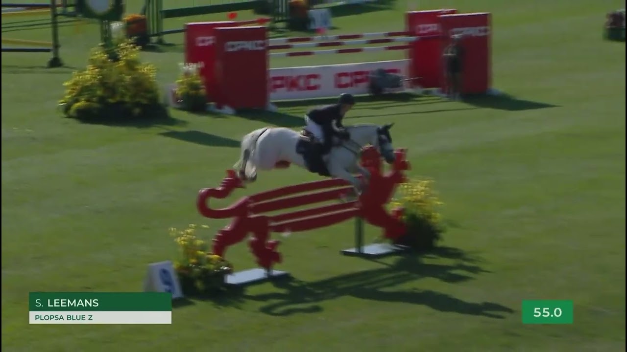 Plopsa Blue Z clear and placed in the 2* 1.45m GP during the Rolex Grand Slam in Spruce Meadows '24
