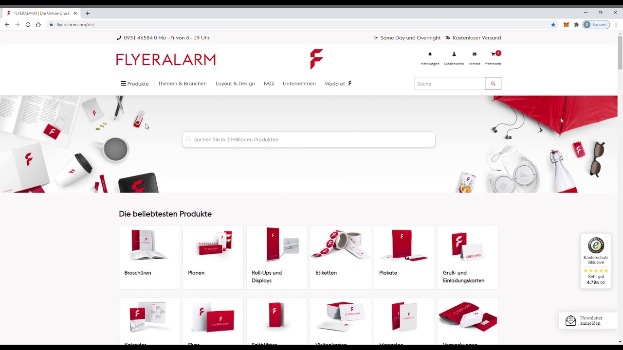 Bestellung bei Flyeralarm