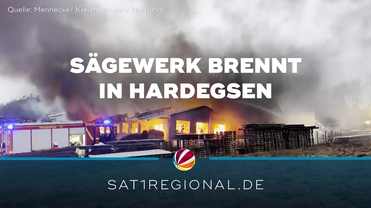 Sägewerk im Kreis Northeim brennt: Halbe Million Euro Schaden
