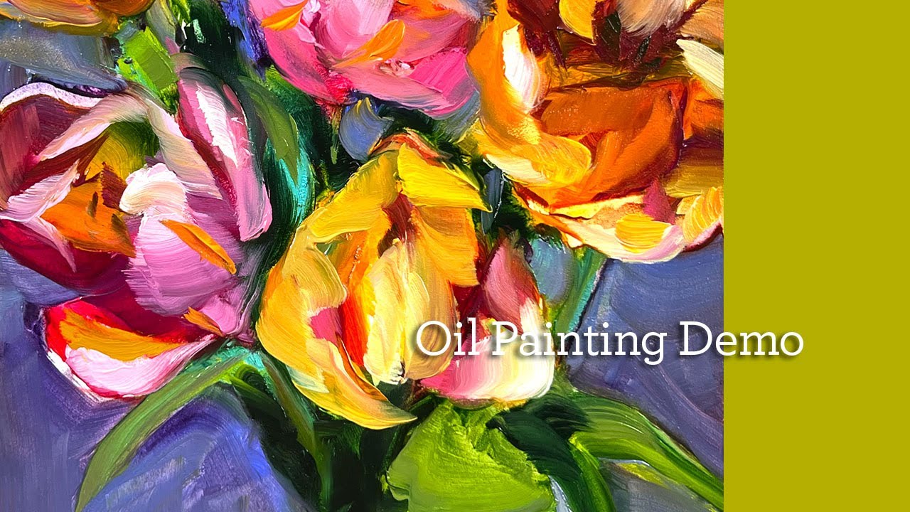 Indulge in the Joy of Painting Tulips with Buttery Oil Colors! 🌷 | Step-by-Step Tutorial