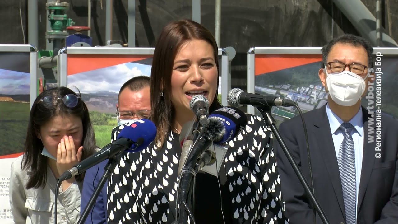 Ministarka zaštite životne sredine Irena Vujović u poseti Ziđinu, 3. septembar 2021. (RTV Bor)
