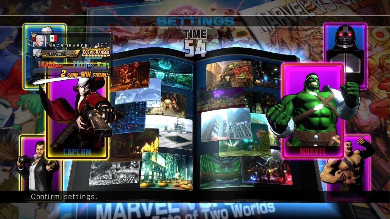 Dante/Frank/Vergil vs Hulk/Haggar/Sent ULTIMATE MARVEL VS. CAPCOM 3