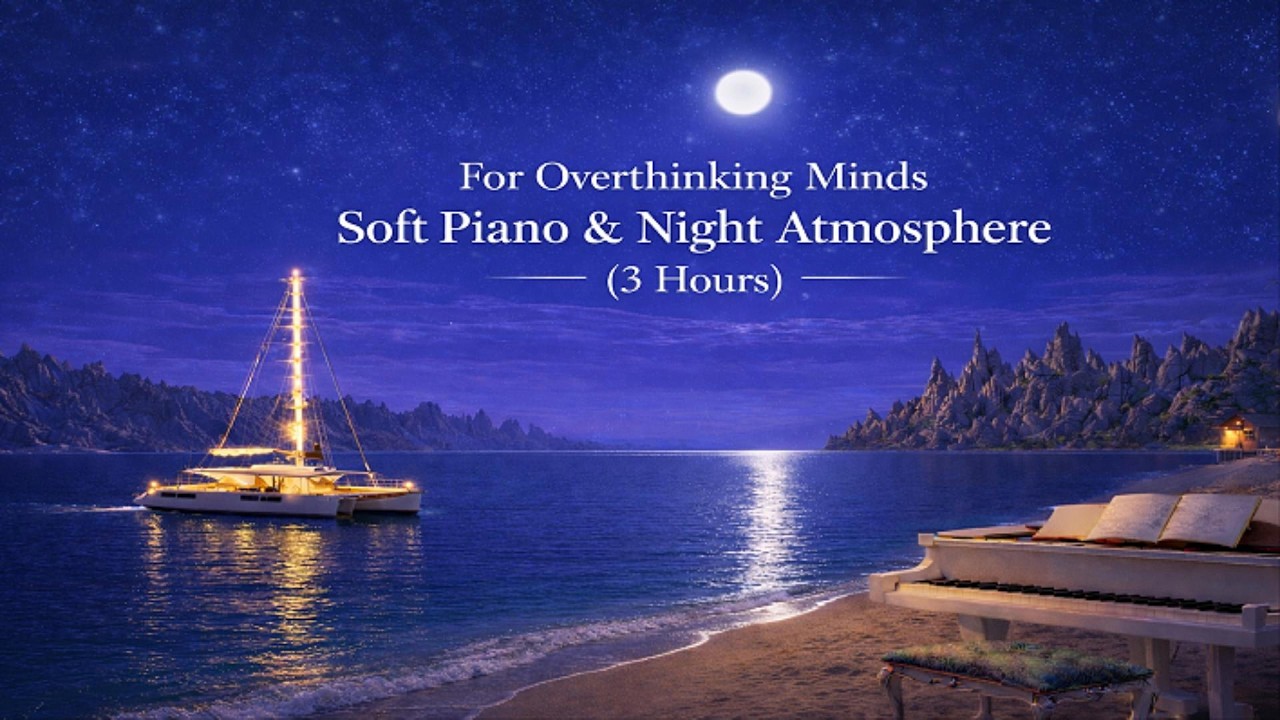 For Overthinking Minds – Soft Piano & Night Atmosphere (3 Hours)