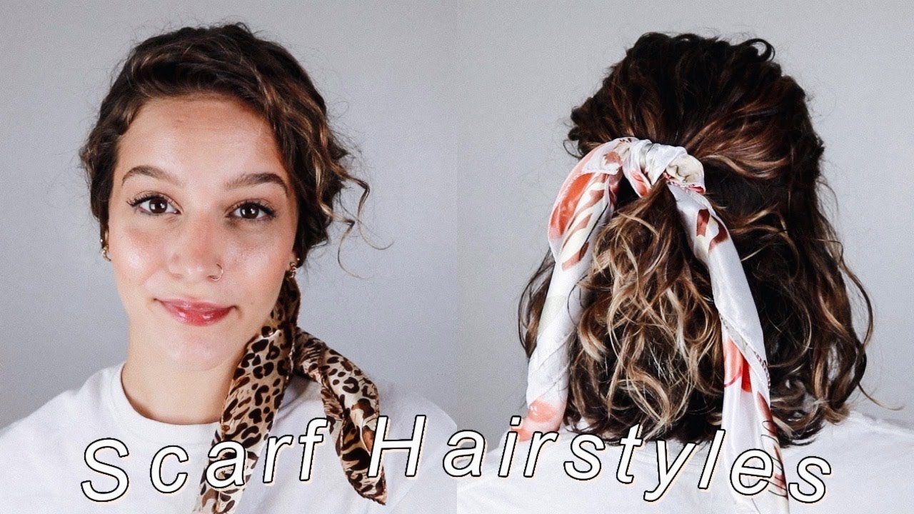 Easy Ways To Style A Silk Hair Scarf | wavy/curly hair