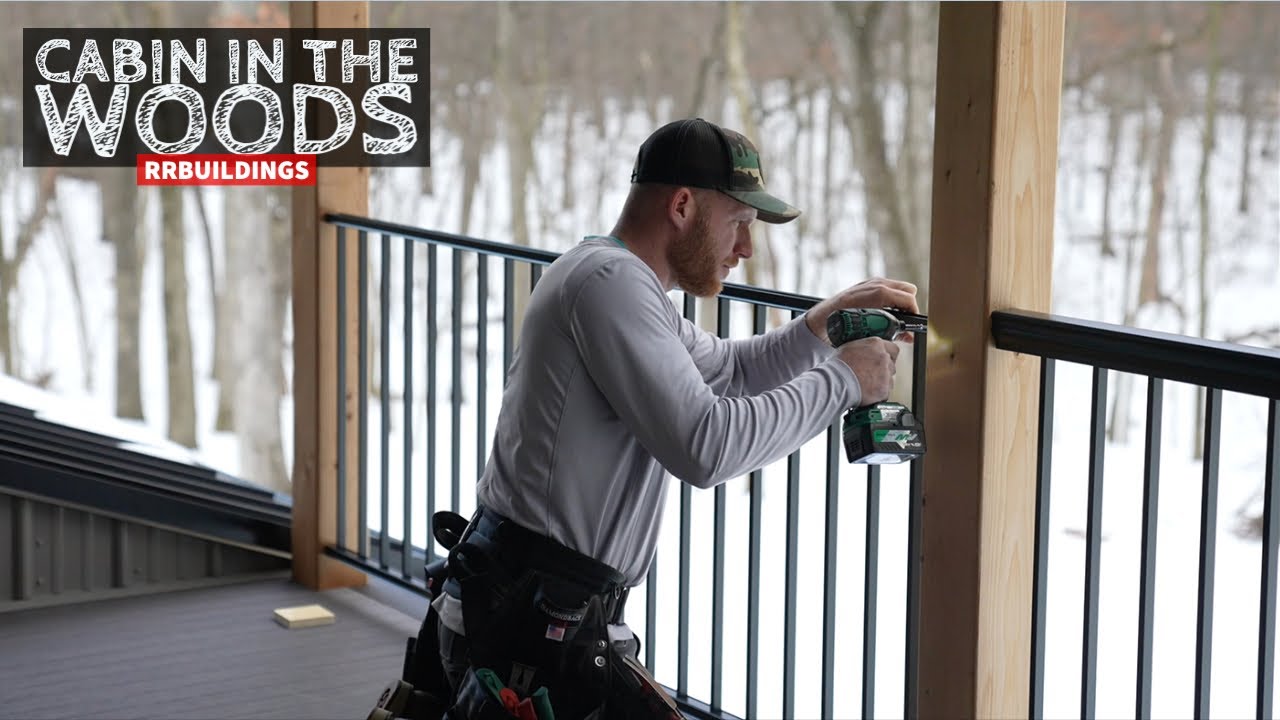 Cabin in the Woods:  Installing Aluminum Porch Railing on Deck