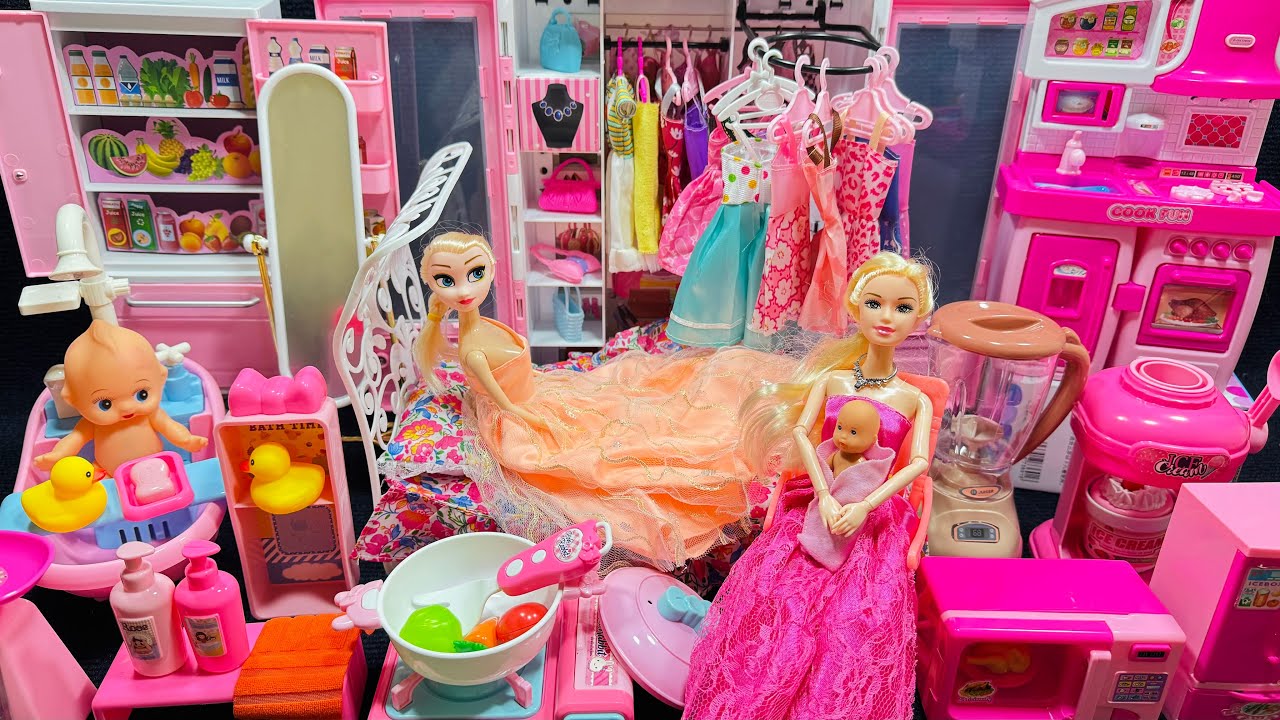 11 Minutes Satisfying with Unboxing Barbie Princess House and Slide Play Set Review Toys｜ASMR 