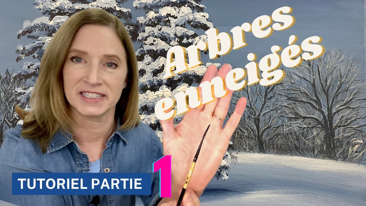 Comment peindre un paysage d'hiver avec sapins enneigés - Partie 1