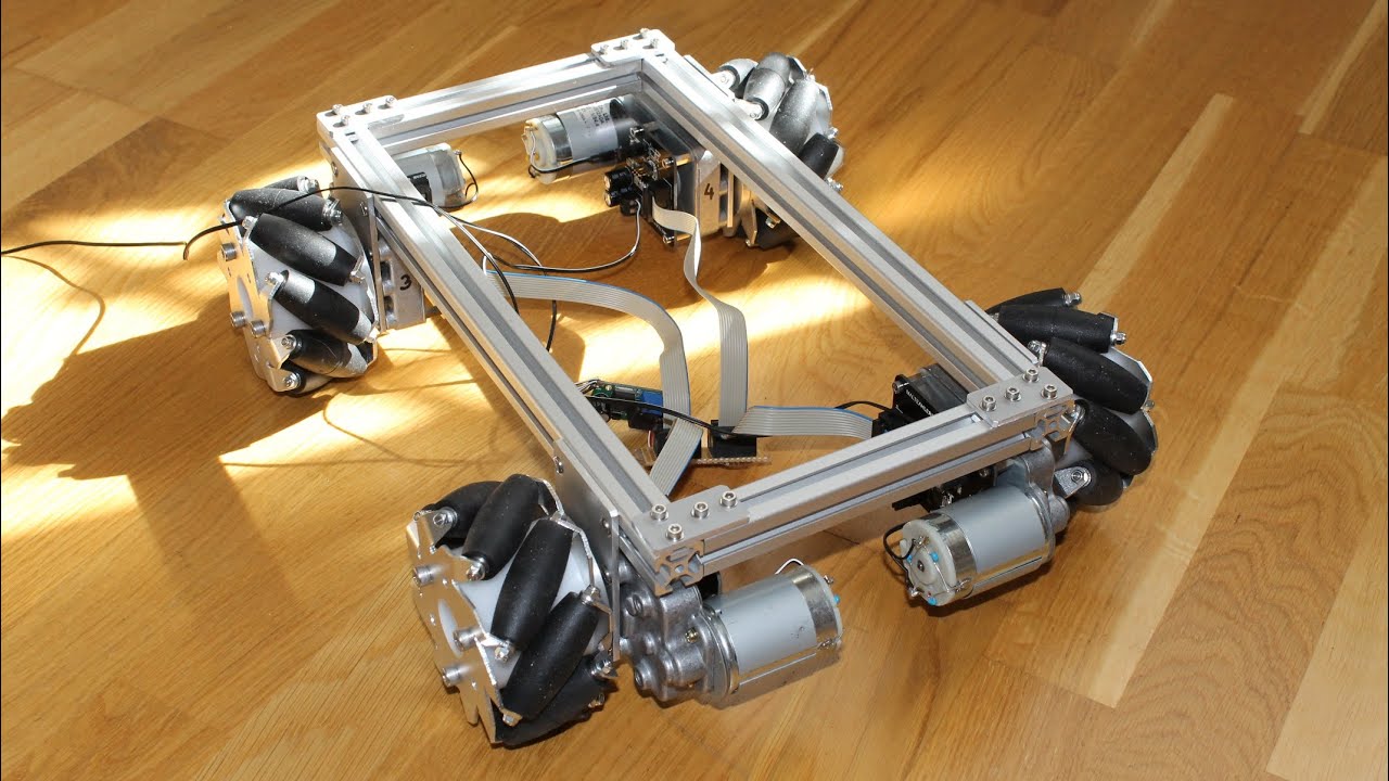 Mecanum wheel robot base - track stability test