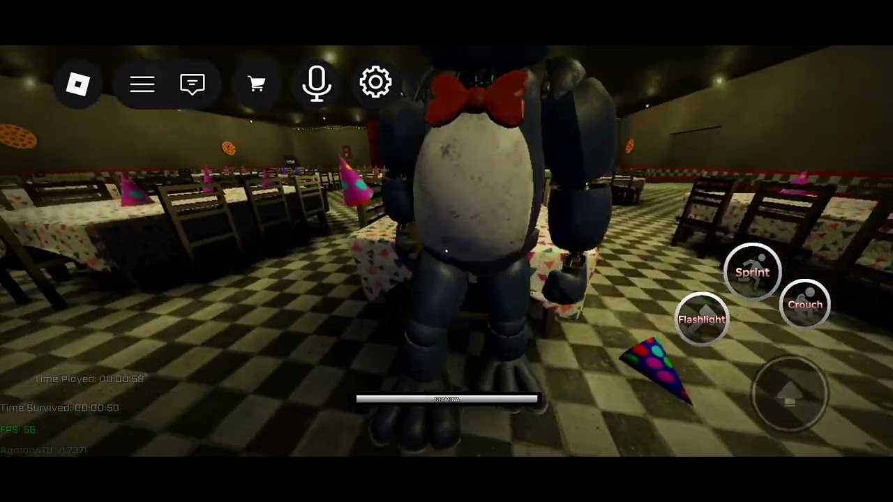 Playing foxy from the fnaf dorm im roblox 