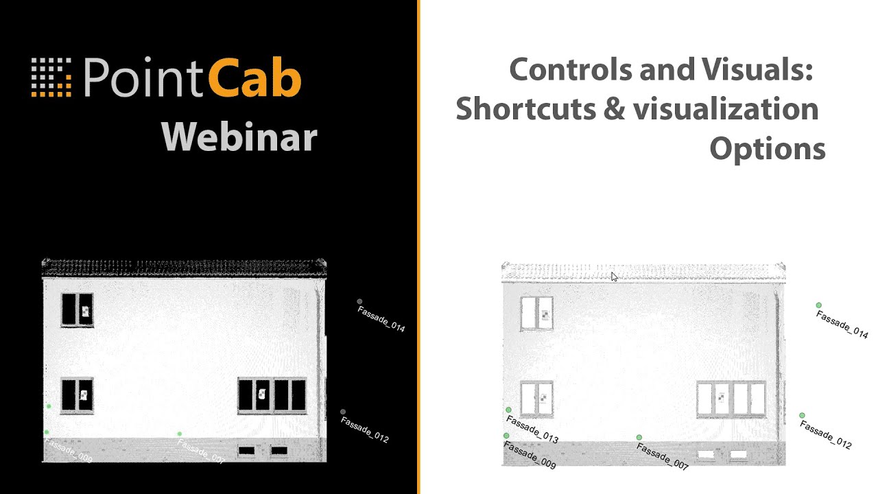 PointCab Controls and Visuals:  Shortcuts & visualization Options