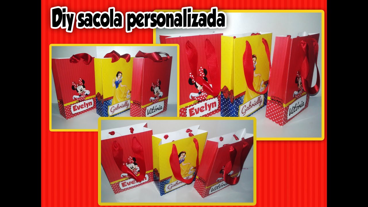 Sacolinha de papel - Passo a passo Sacola  personalizada,Saquinho surpresa