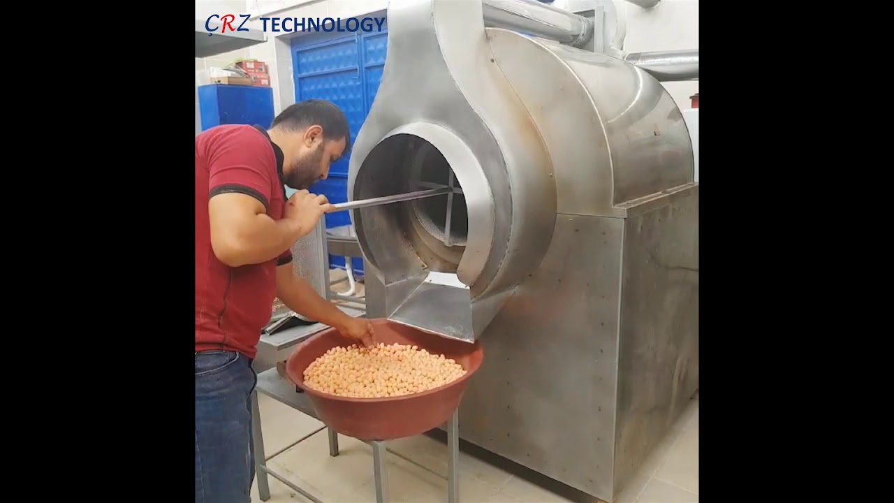 Kaplamalı fıstık kavurmalı sistem - Coated peanuts frying line